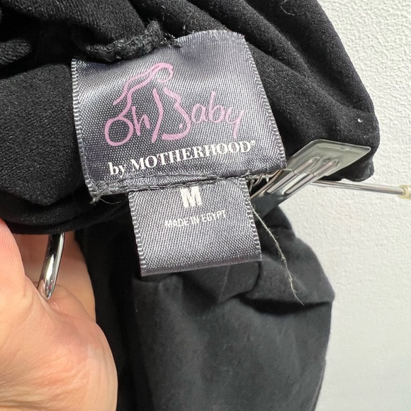 Bundle 2 maternity items, black stretch soft leggings + teal ruched rose top - Picture 7 of 7